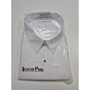 Tuxedo Park Dress Shirt Mens 3XL 36/37 White Pleated French Cuff Tuxedo Formal
